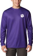 Columbia Men's Columbia Purple Clemson Tigers Terminal Shot Omni-Shade Long Sleeve T-Shirt
