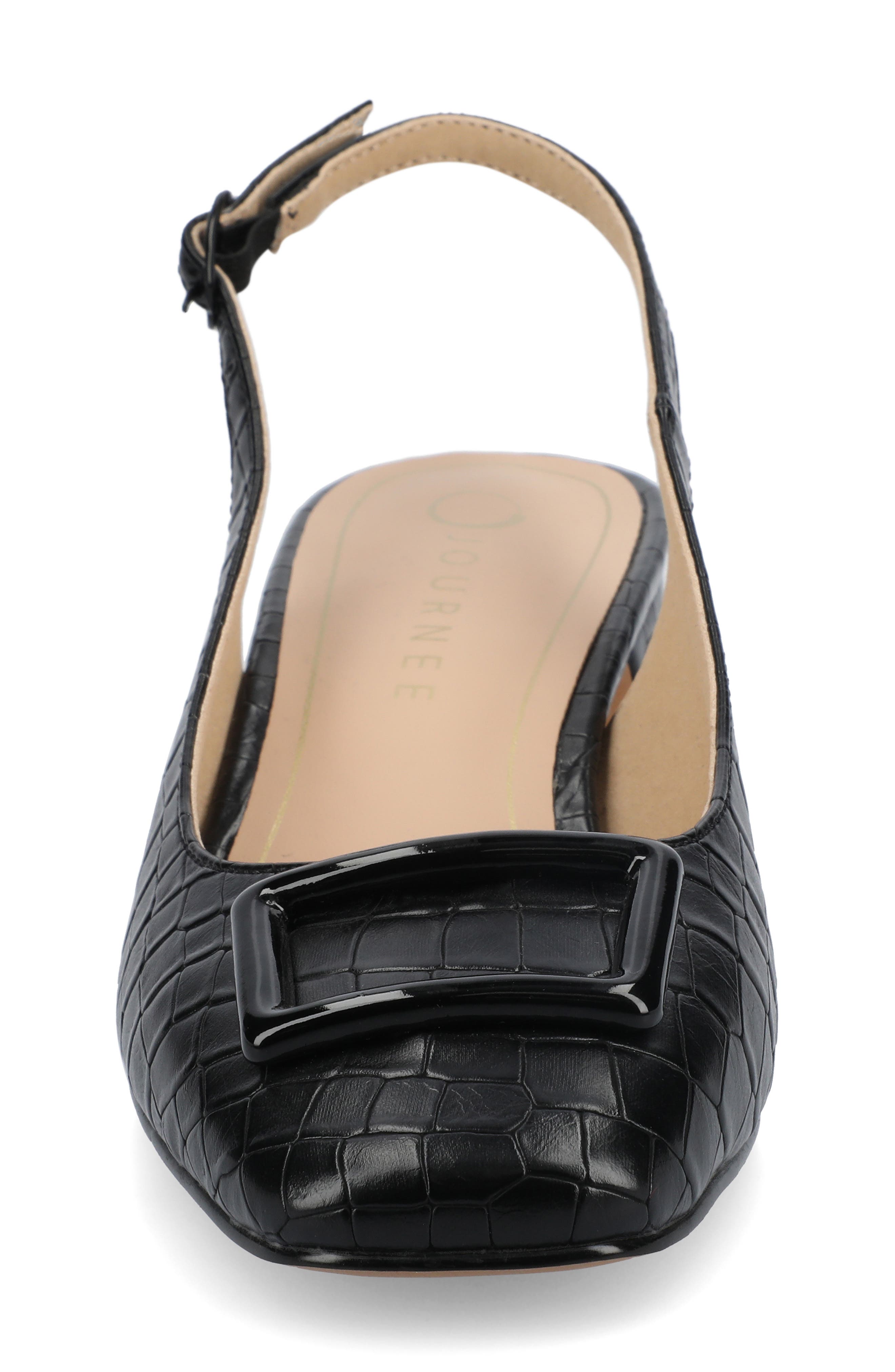 Journee Collection Everlee Slingback Pump, Alternate, color, Croco/Black