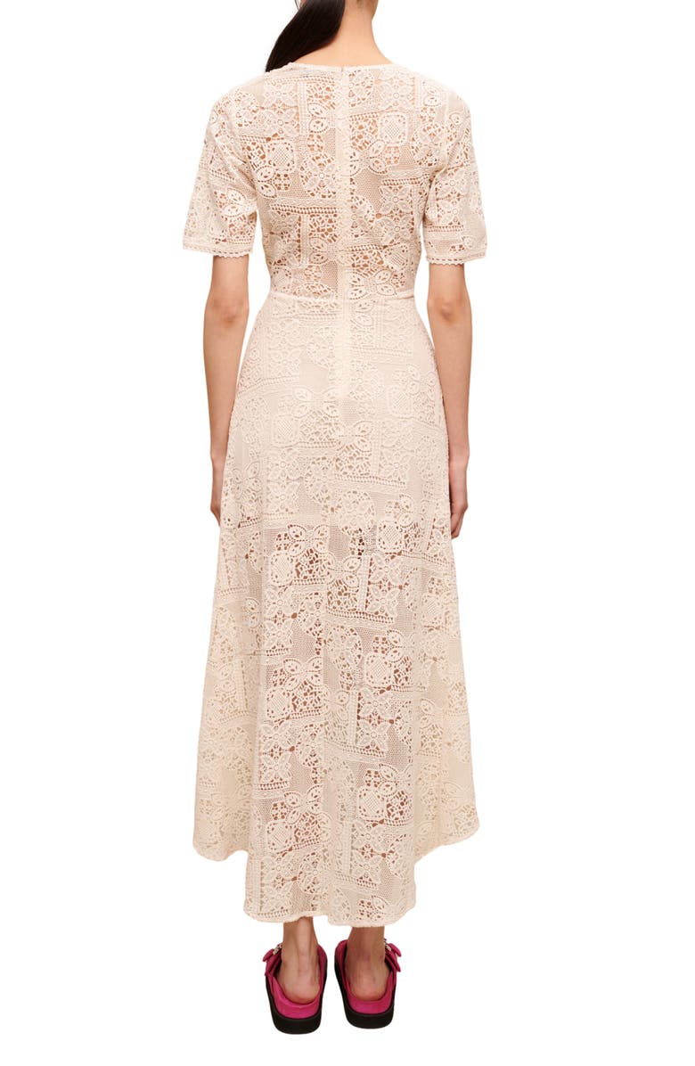maje Ridora Lace Dress, Alternate, color, Ecru