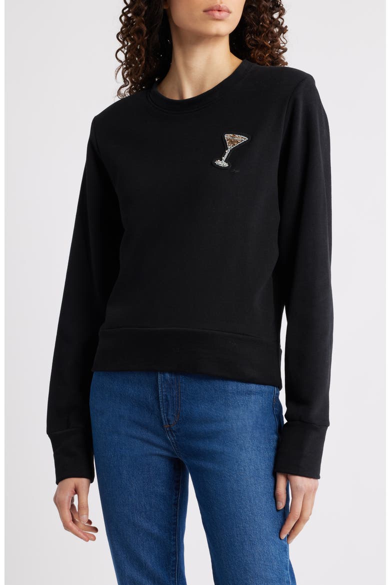 Ellison Beaded Sweatshirt, Main, color, BLK