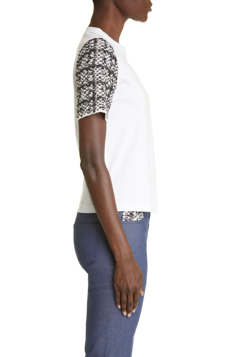 St. John Collection Mixed Media Cotton Jersey T-Shirt, Alternate, color, 