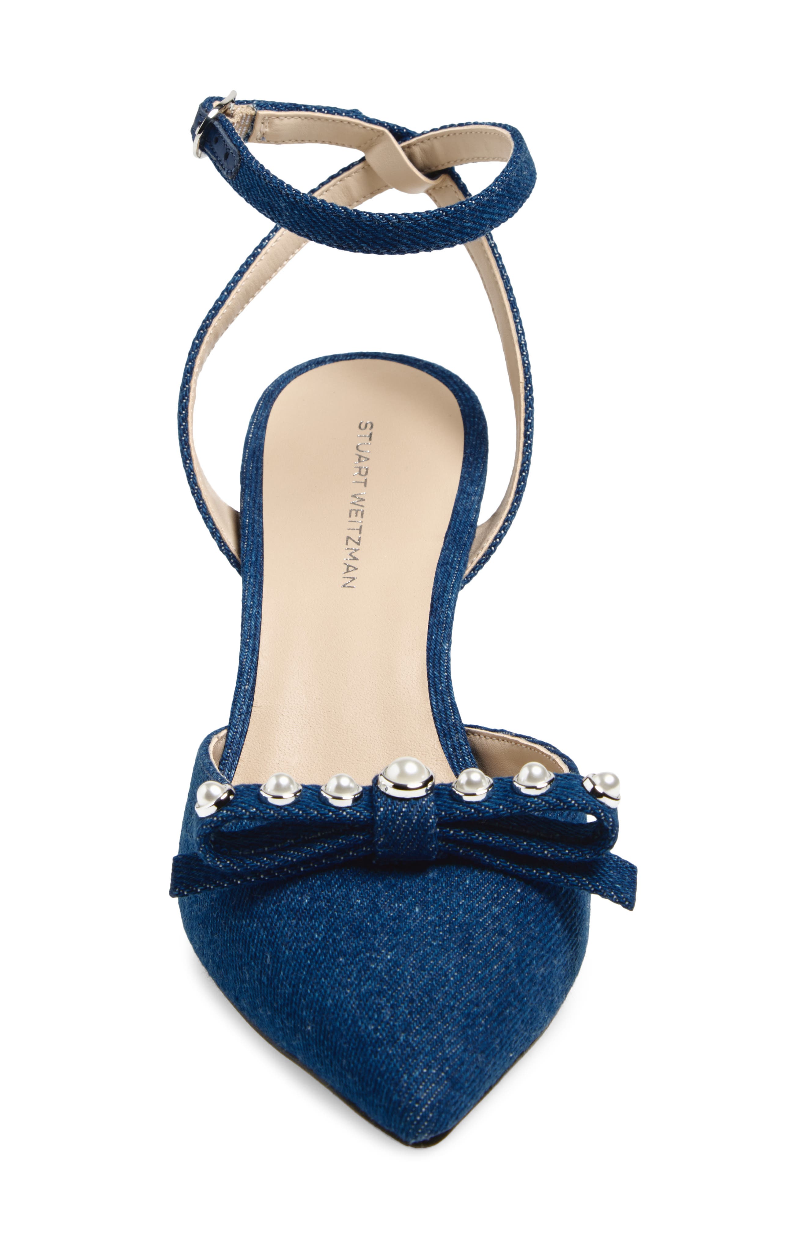 Stuart Weitzman Luella Ankle Strap Pump, Alternate, color, Dark Blue