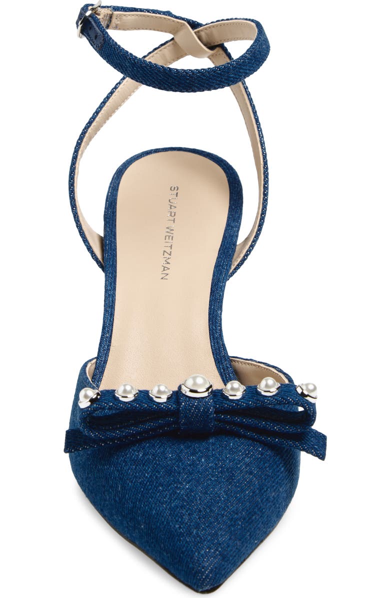 Stuart Weitzman Luella Ankle Strap Pump, Alternate, color, Dark Blue