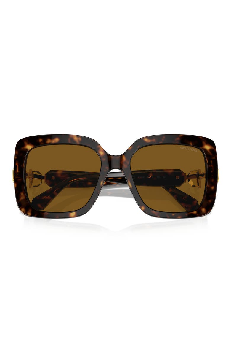 55mm Polarized Square Sunglasses, Alternate, color, HAVANA / POLAR BROWN