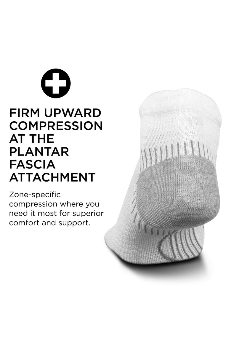 Plantar Fasciitis Relief Sock Light Cushion No Show Tab  Targeted Compression Sock, Alternate, color, Peace White