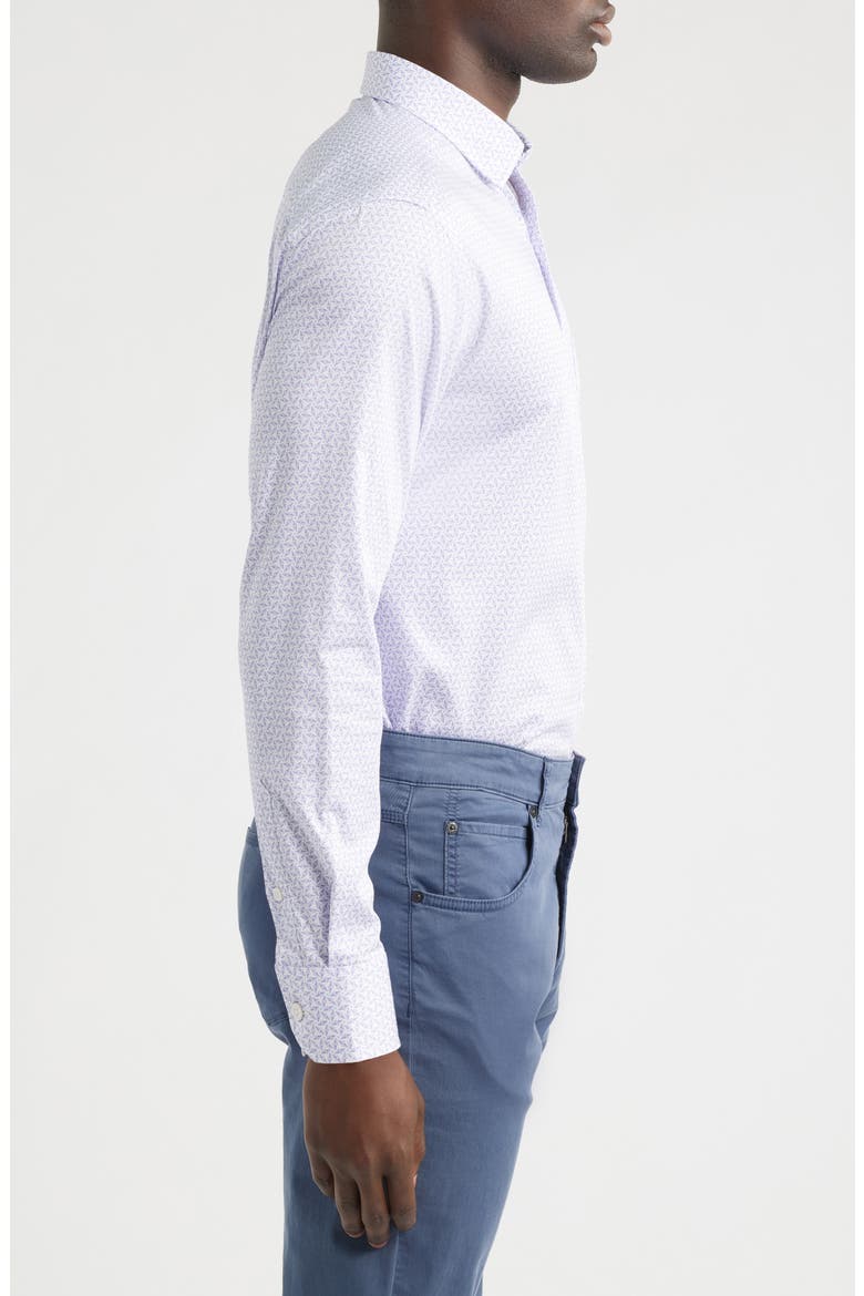 Logan Print Button-Up Shirt, Alternate, color, PURPLE PINWHEEL