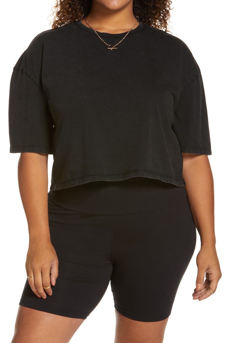 Cool Girl Crop T-Shirt, Main, color, BLACK
