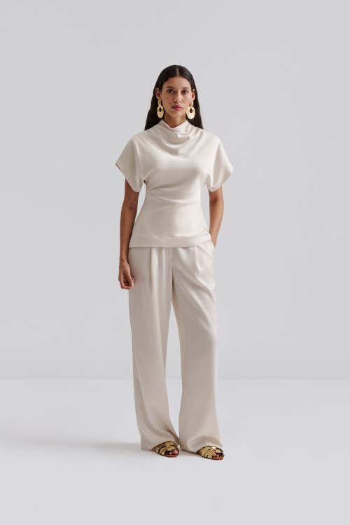 Malina Sarah Elastic Waist Satin Pants In Multi