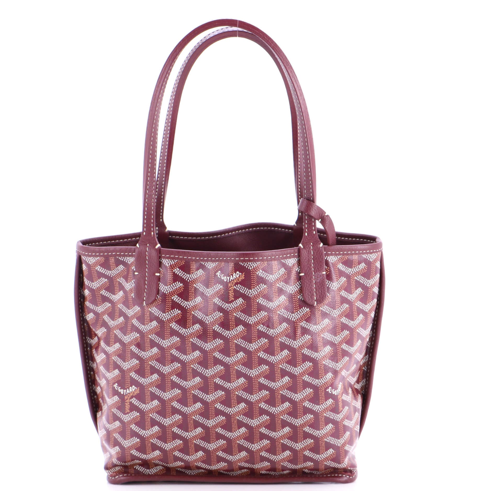 Pre-Owned Goyard Anjou Reversible Tote Coated Canvas Mini, Main, color, Red