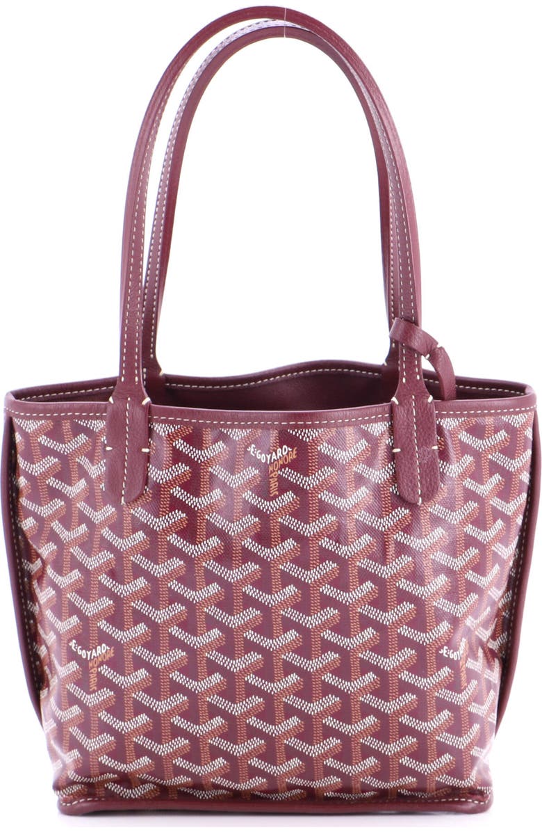 Pre-Owned Goyard Anjou Reversible Tote Coated Canvas Mini, Main, color, Red
