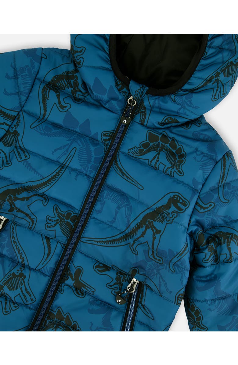 Deux par Deux Little Boy's Printed Quilted Mid-Season Jacket Blue And Gray, Alternate, color, 