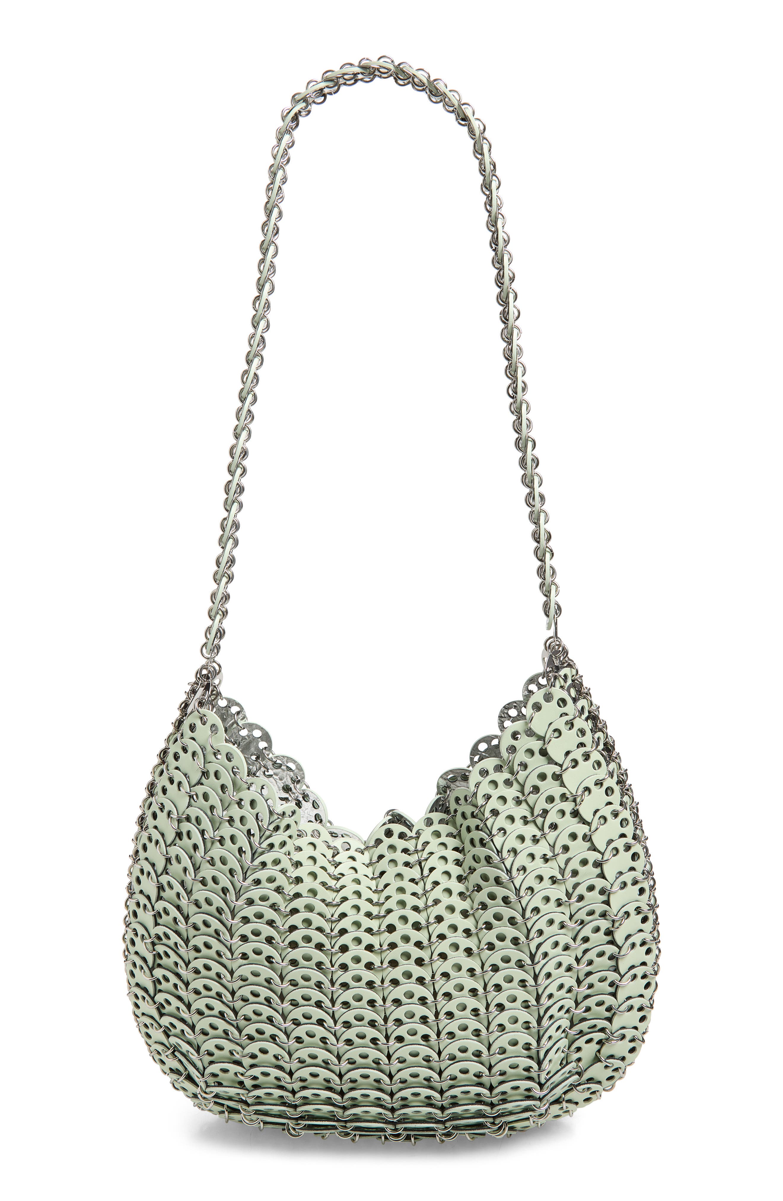 Rabanne Moon 1969 Icon Shoulder Bag, Alternate, color, Green/ Silver