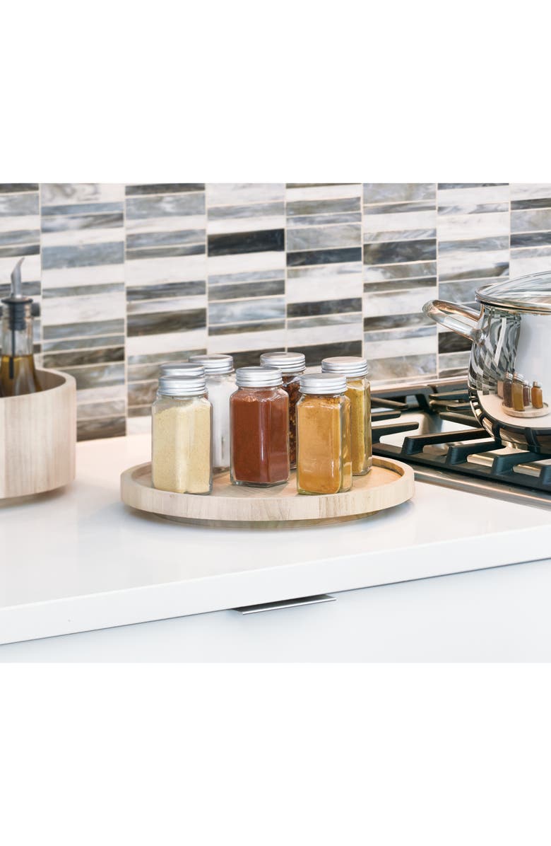 iDesign Set of 3 Round 10.5-Inch Paulownia Wood Lazy Susan, Natural, Alternate, color, Natural