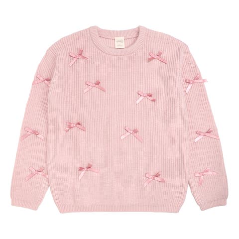 Satin Bows Knit Women's Sweater