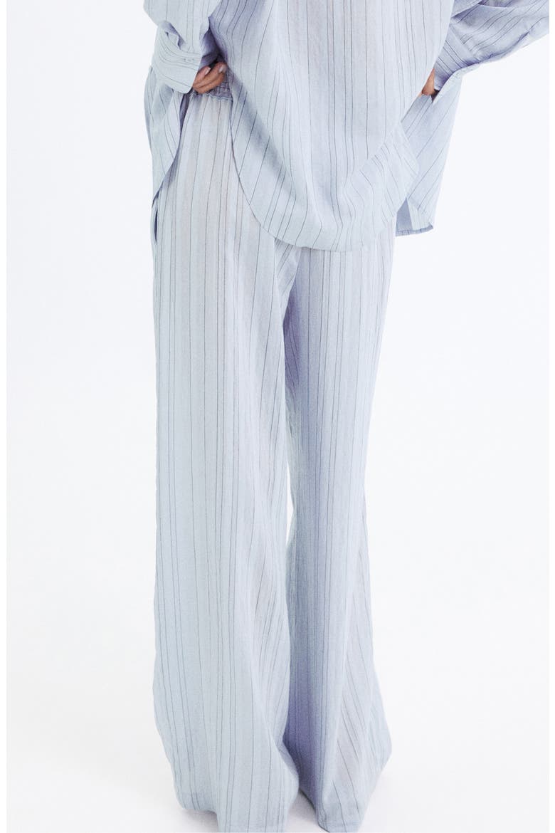Striped Straight Leg Trousers, Alternate, color, BLUE