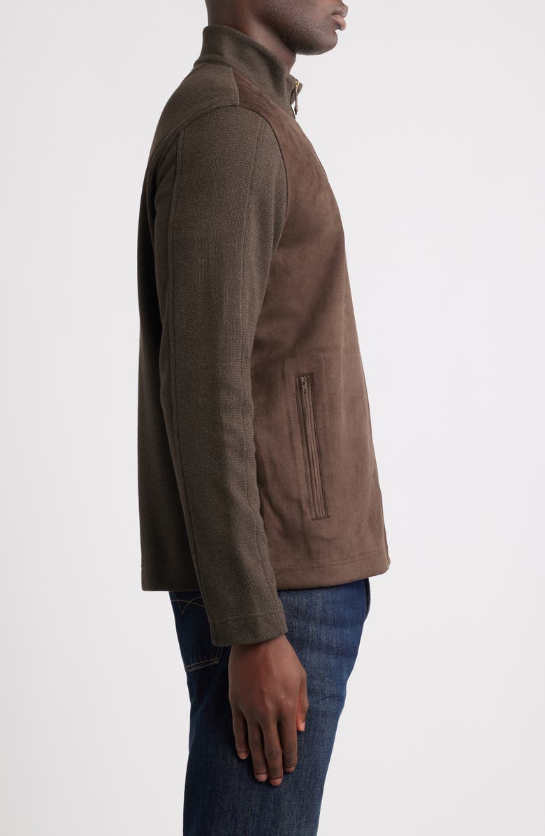 Johnston & Murphy Sueded Mixed Media Jacket, Alternate, color, Brown