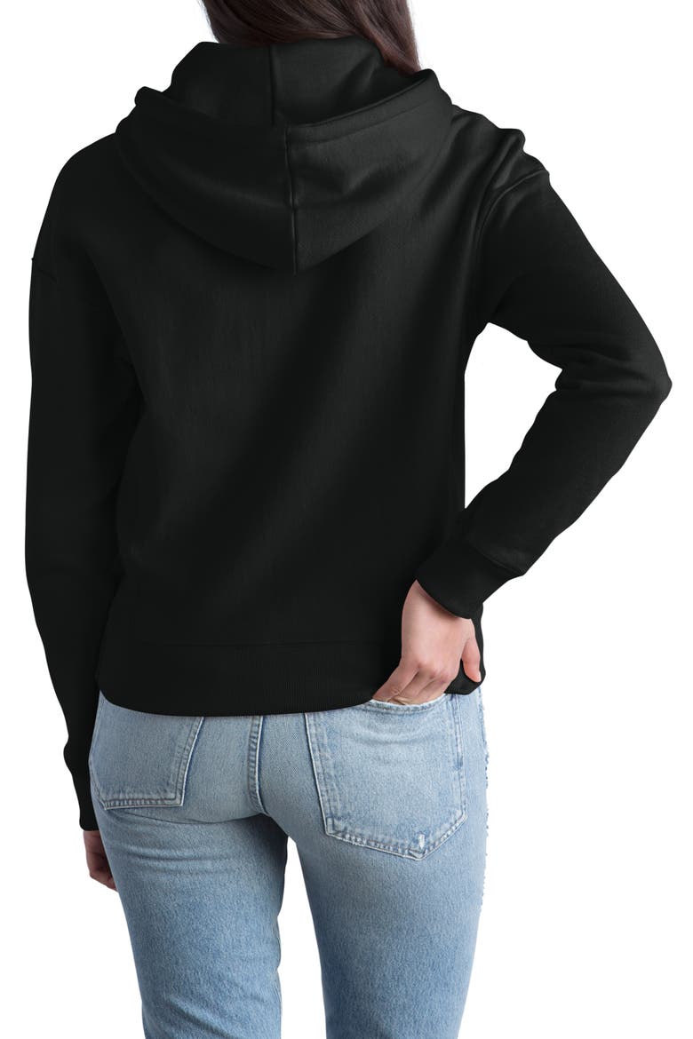 Reverse Weave® Logo Drawstring Hoodie, Alternate, color, BLACK