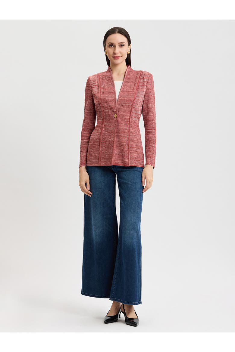 Tailored Melange Princess Seam Knit Jacket, Alternate, color, Russet/Biscotti