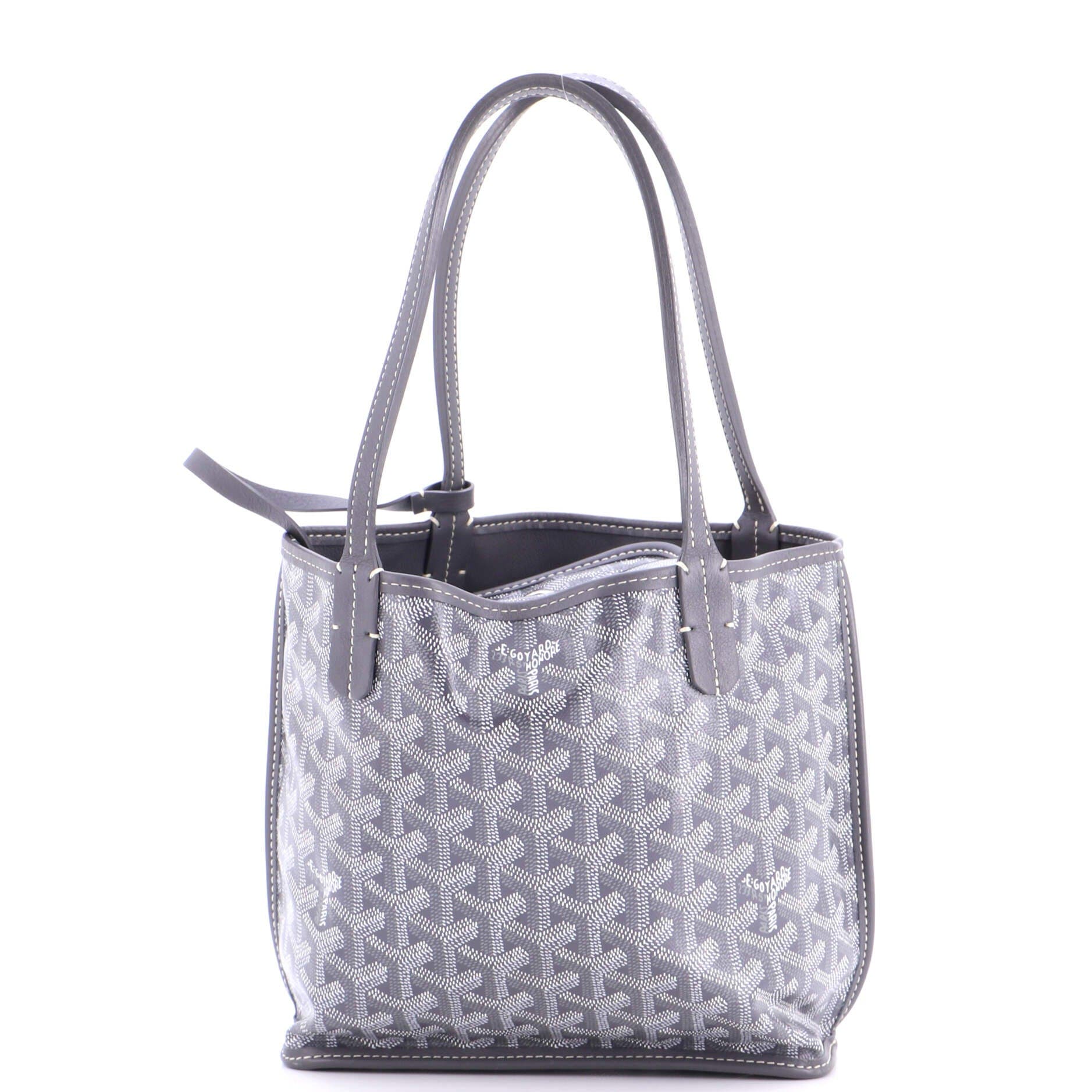Pre-Owned Goyard Anjou Reversible Tote Coated Canvas Mini, Alternate, color, Gray
