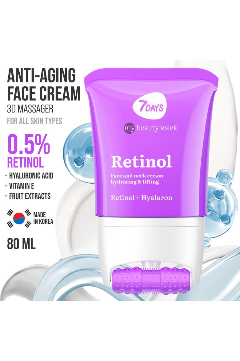 Face moisturizer with Retinol for Firming & Lifting effect with 3D Massage Applicator, Alternate, color, White