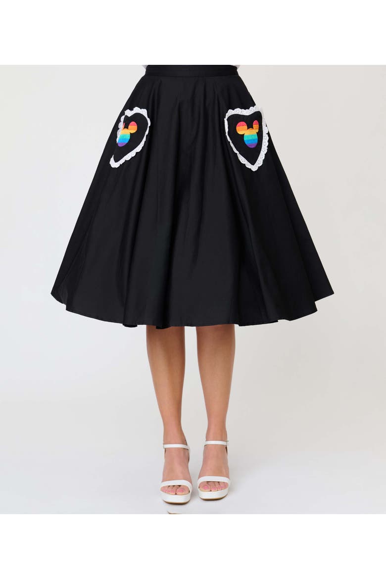 Sally Swing Skirt, Alternate, color, Black Mickey Pocket