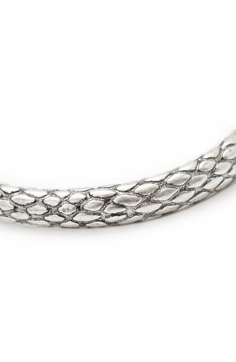 AllSaints Serpent Hoop Earrings, Alternate, color, Warm Silver