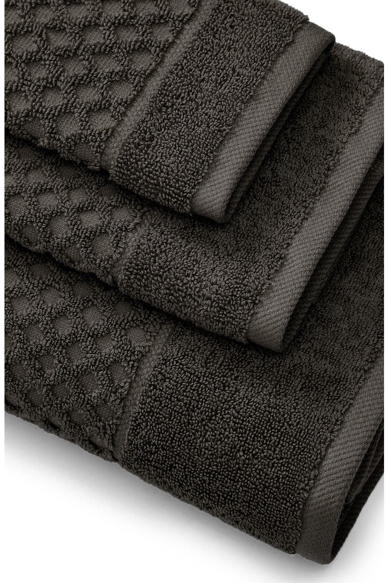 Diamond Waffle Texture 4-Pack Bath Towel Set, Alternate, color, MIDNIGHT
