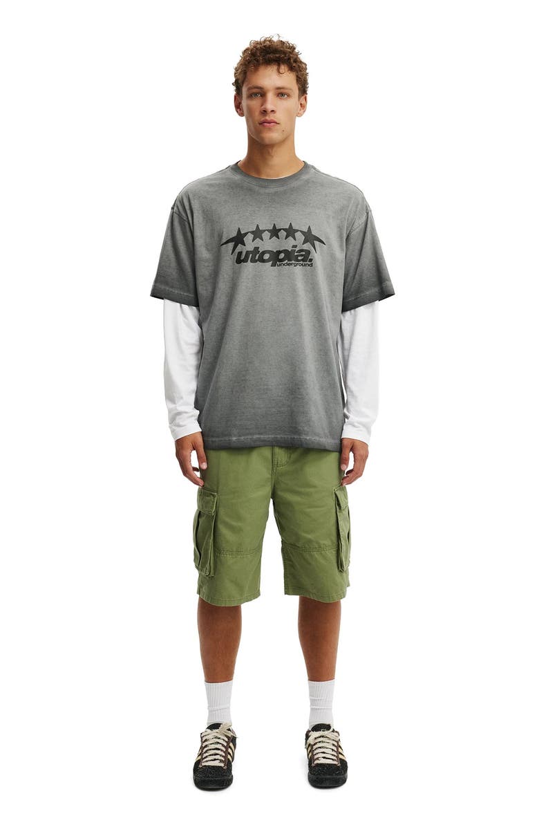 Cotton On Men's Box Fit Graphic T-Shirt, Alternate, color, Curve Star  Washed Black