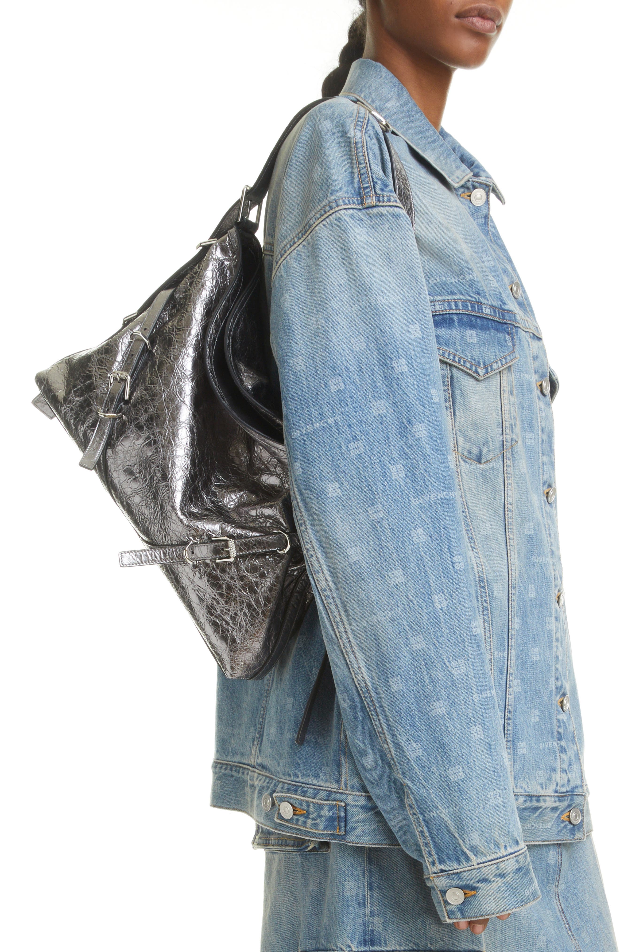 Givenchy Medium Voyou Metallic Leather Hobo, Alternate, color, 