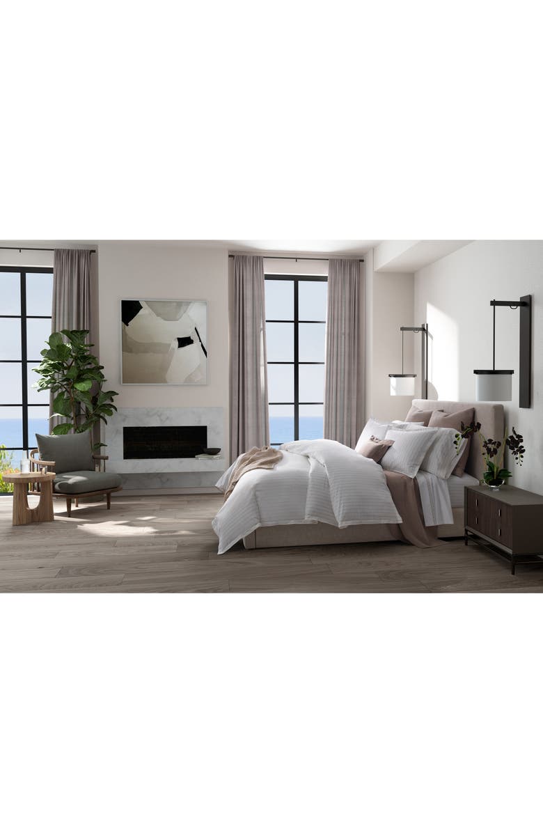 Matouk Amalfi Duvet Cover, Alternate, color, Charcoal