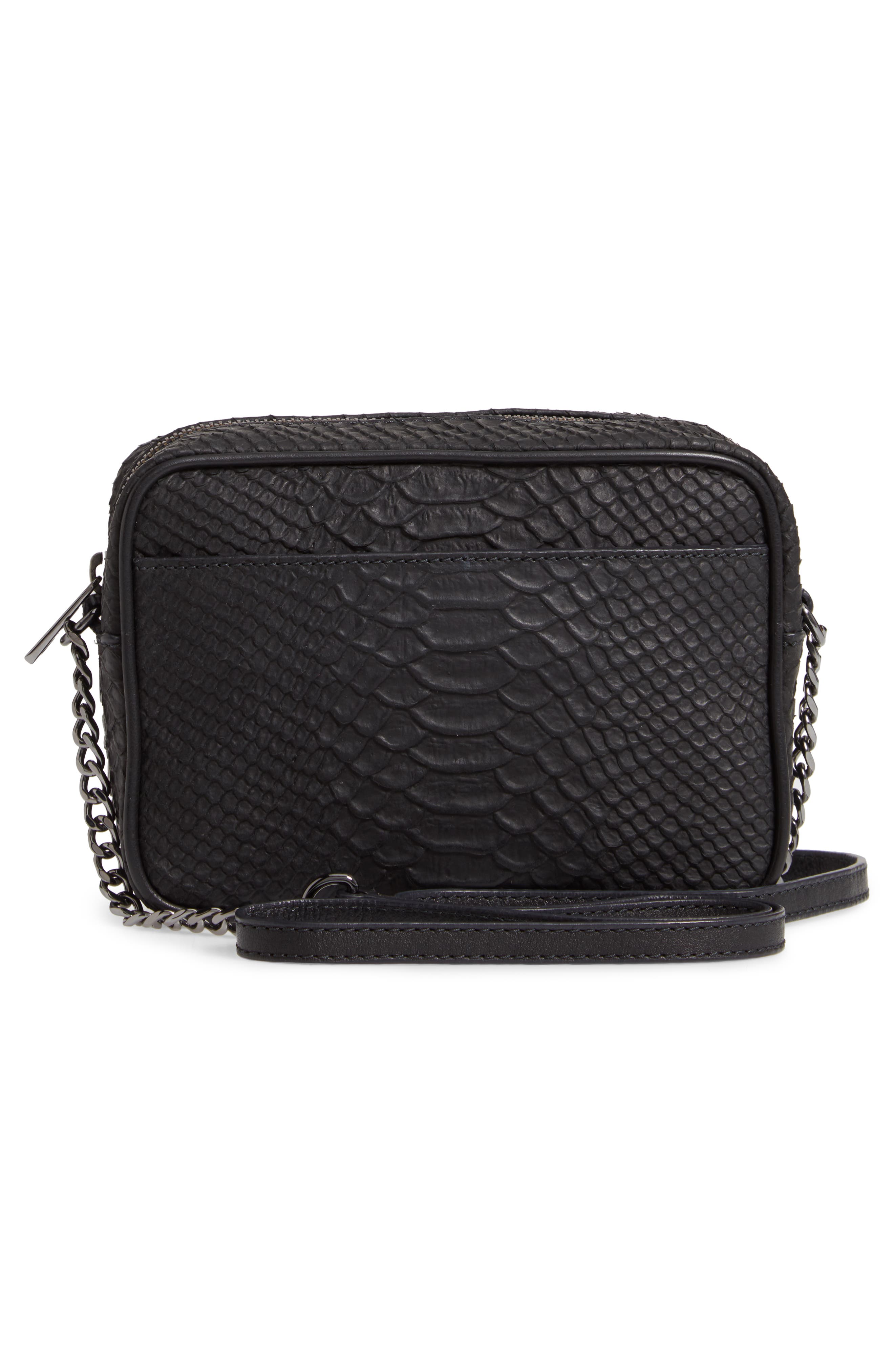 Zadig & Voltaire XS Boxy Savage Croc Embossed Leather Crossbody Bag, Alternate, color, 