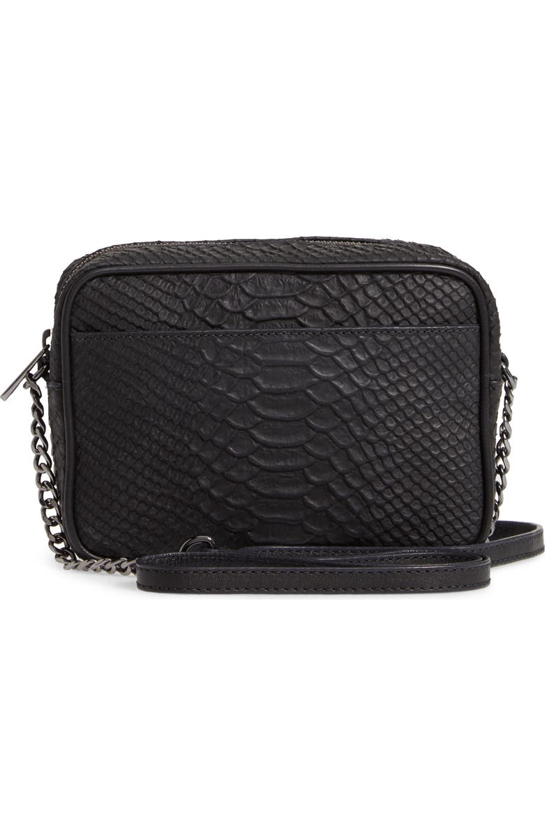 Zadig & Voltaire XS Boxy Savage Croc Embossed Leather Crossbody Bag, Alternate, color,