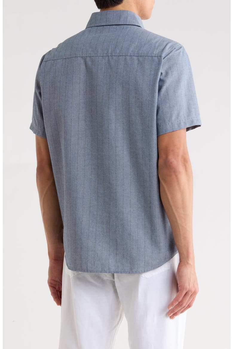 Augustine Short Sleeve Chambray Button-Up Shirt, Alternate, color, NOCTURNE
