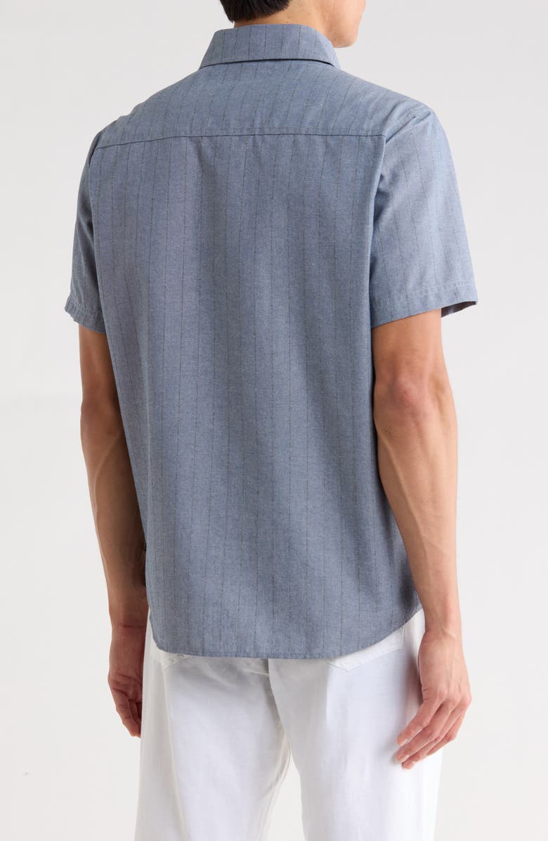 Union Augustine Short Sleeve Chambray Button-Up Shirt, Alternate, color, Nocturne