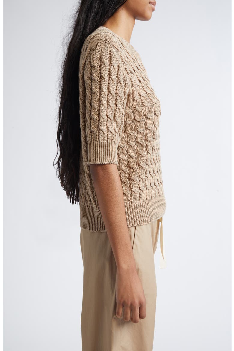 Talamo Cable Knit Linen Sweater, Alternate, color, DESERT