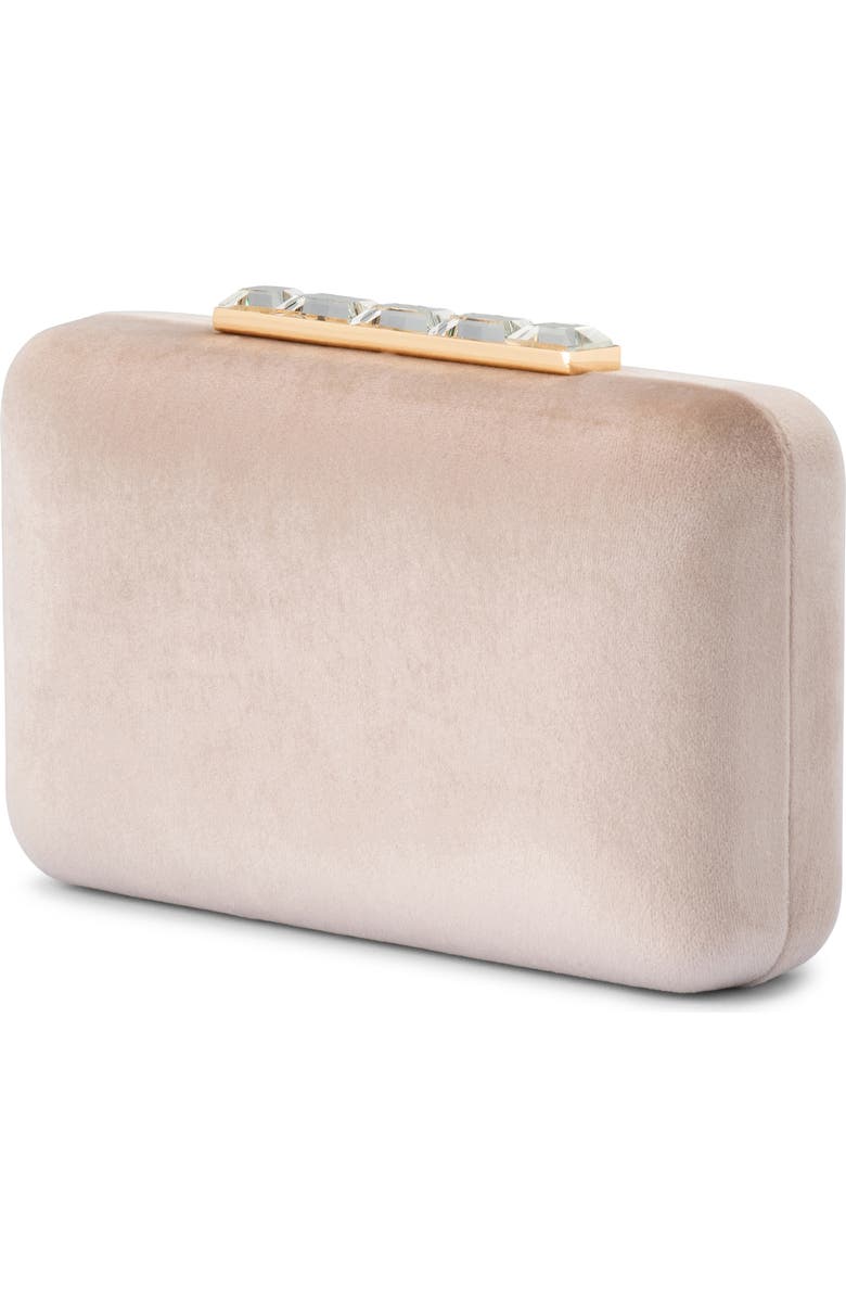 Olga Berg Bess Velvet Frame Clutch, Alternate, color, Natural