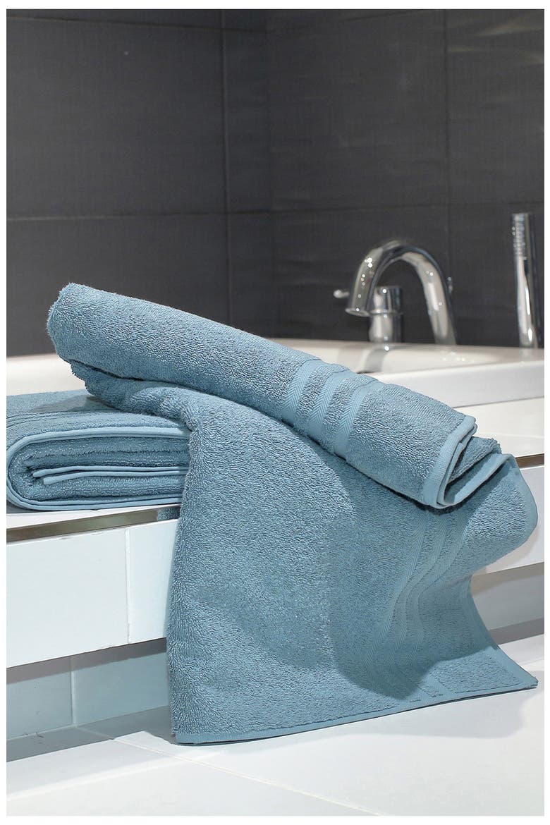 Denzi Turkish Cotton Bath Towel - Set of 2, Alternate, color, DENZI BLUE