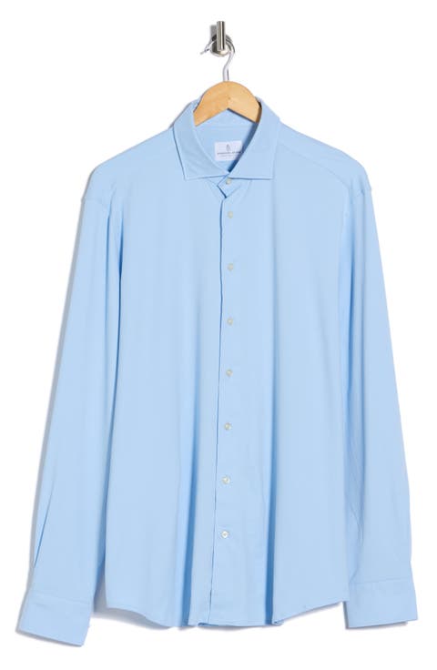 Modern Fit 4Flex Stretch Knit Button-Up Shirt