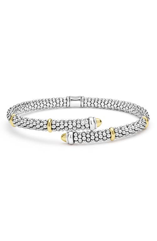 Lagos 2-tone Caviar Versa Bypass Bracelet In Metallic