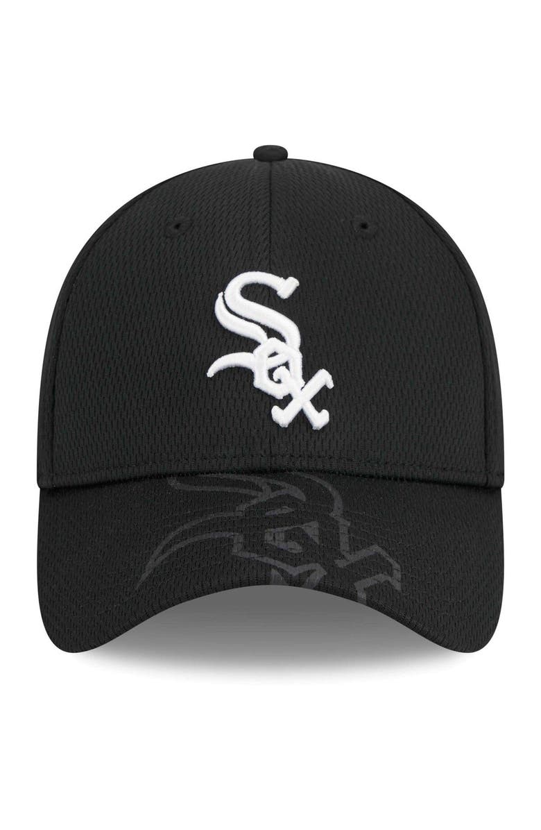 New Era Men's New Era Black Chicago White Sox Top Visor 39THIRTY Flex Hat, Alternate, color, Black