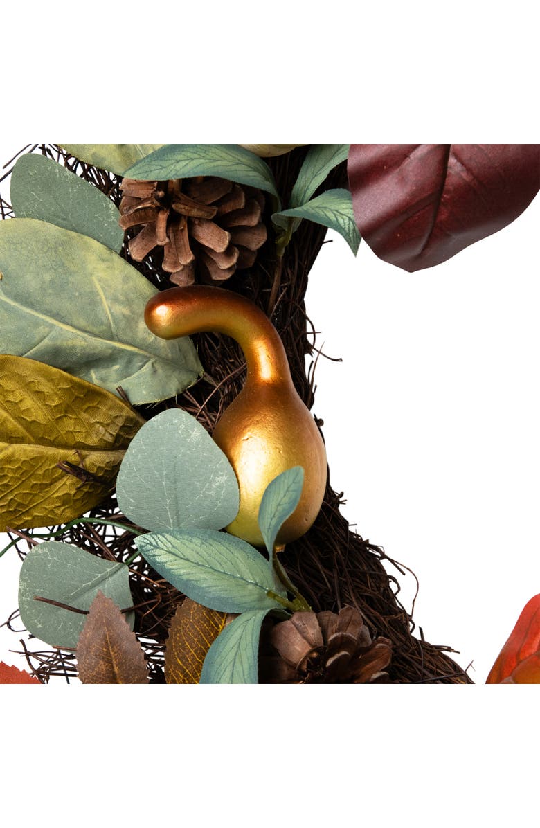 Northlight Pumpkin Pinecone and Gourd Artificial Fall Harvest Wreath - 24", Alternate, color,