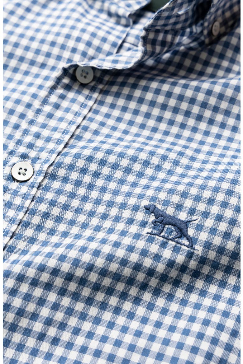 Sports Fit Gingham Button-Down Oxford Shirt, Alternate, color, SEA BLUE