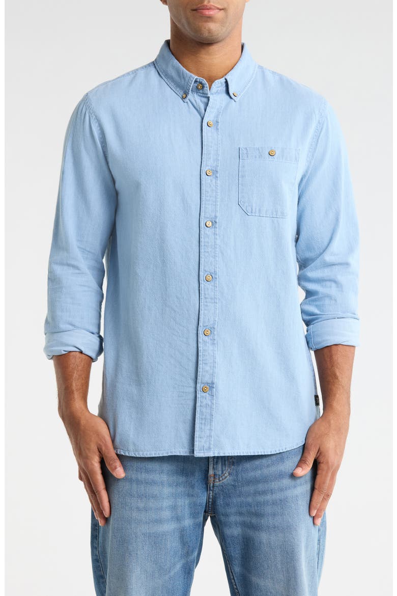 Scholar Organic Cotton Chambray Button-Down Shirt, Main, color, BLEACHED