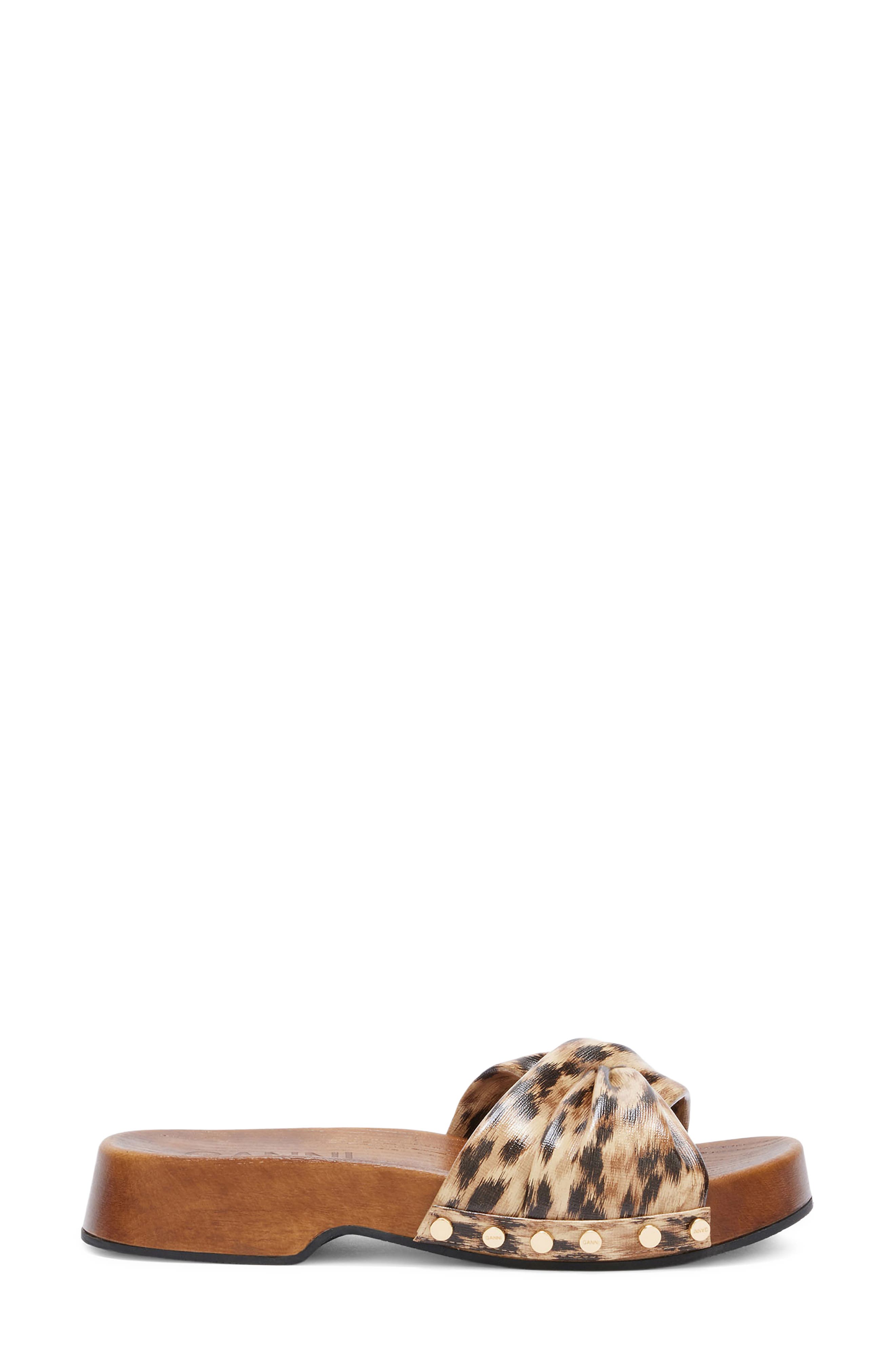 Ganni Tia Fairy Platform Slide Sandal, Alternate, color, Argan Oil