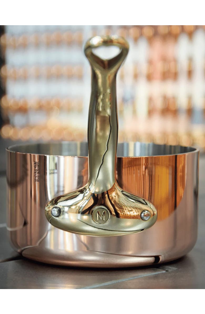 Mauviel M'Heritage 200 B 2mm Polished Copper & Stainless Steel Frying Pan With Brass Handles, 10.24-in, Alternate, color,