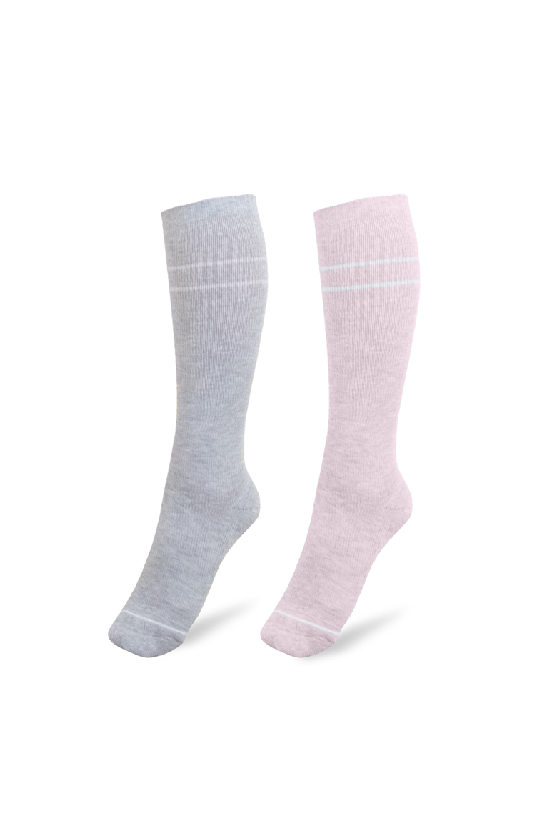 Premium Maternity Compression Socks, Main, color, Pink & Grey Heather