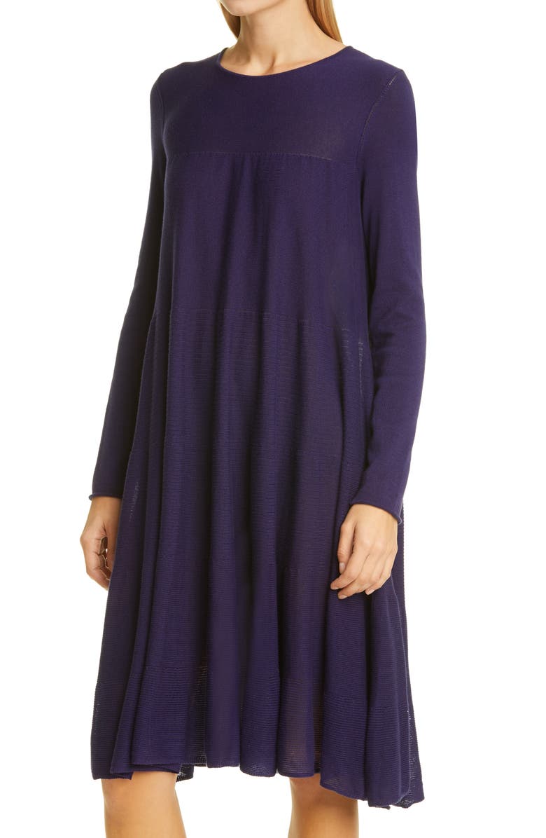 Merlette Addison Rib Detail Long Sleeve Dress, Alternate, color, 