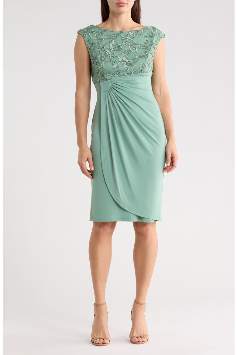 Soutache Bodice Dress, Main, color, SAGE