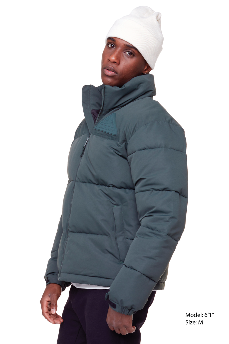 TUKTUT - Vegan Down Short Puffer Winter Jacket, Alternate, color, GREEN
