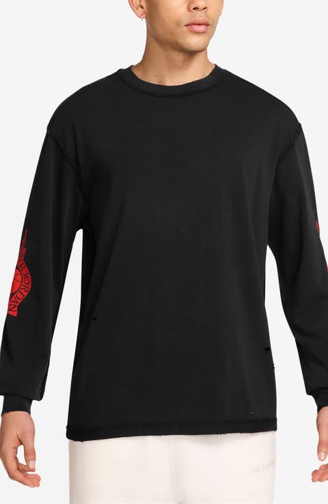 Rare Air Distressed Long Sleeve Graphic T-Shirt